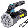 Ultraflash // Фонарь ручной LED53404 (акк. 4V 0.7Ah) 7св/д +COB 3W черн/пластик, 4 реж., USB, бокс