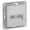 AtlasDesign // АЛЮМ. Механизм розетки комп. RJ45+RJ45